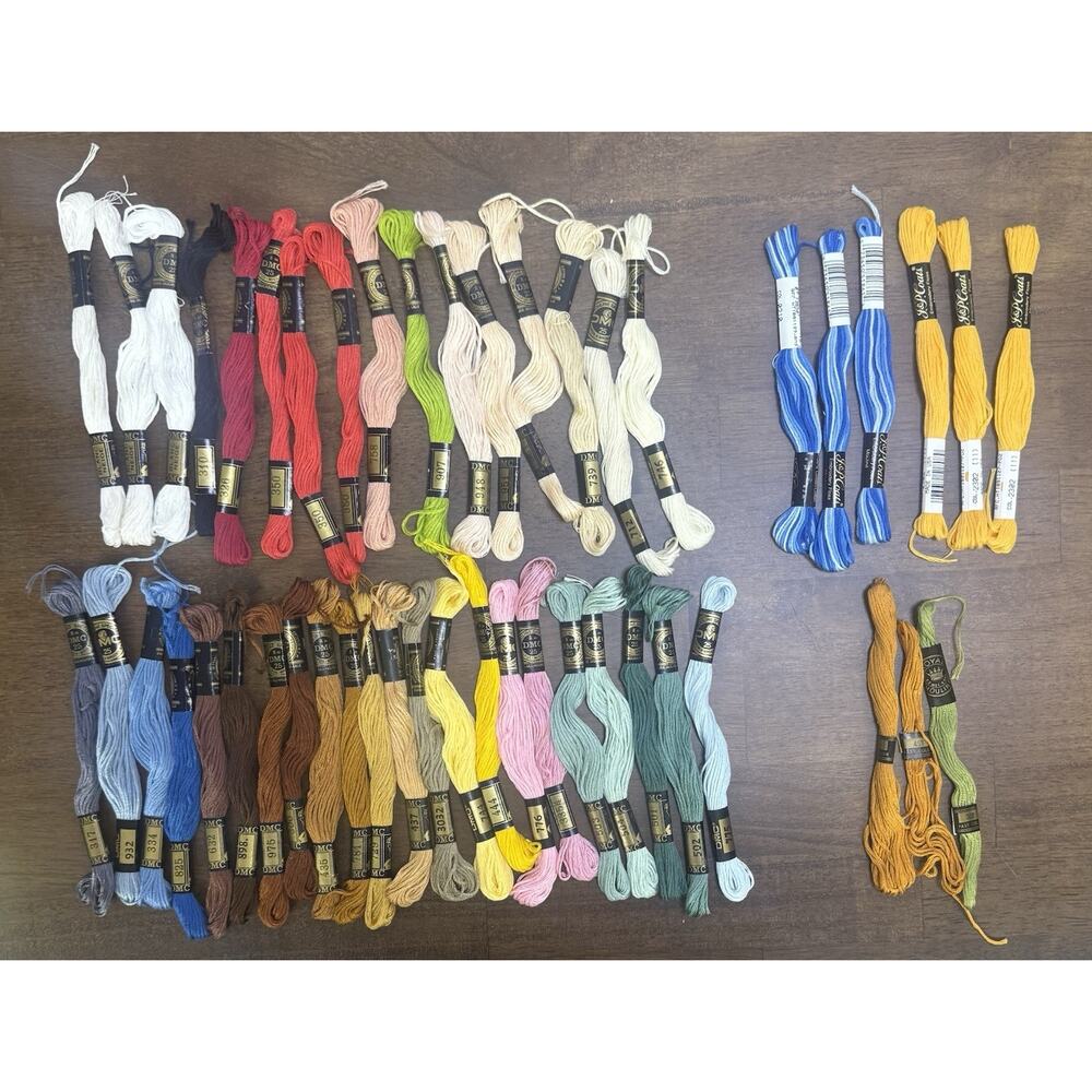 Vtg Lot 47 DMC J&P Coates Royal Mouline Embroidery Floss Asst Colors Mostly New